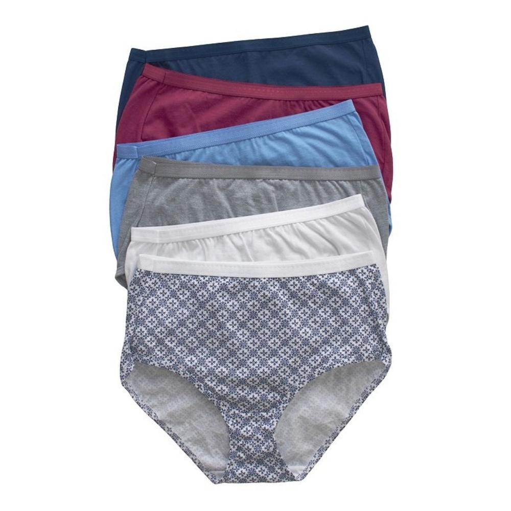 Hanes Women's Breathable Cotton Briefs - Black and White - Picture 3 of 9